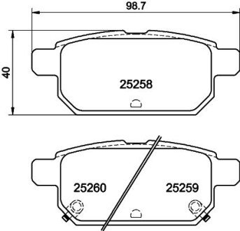 Колодки тормозные дисковые задние Suzuki Swift 1.2, SX-4 1.6 (10-) NISSHINBO NP9016