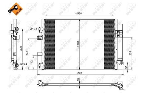 Радіатор кондиціонера Ford C-Max II, Grand C-Max 1.6D 12.10- NRF 350209