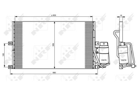 Конденсатор кондиціонера OPEL Vectra 95- NRF 35183