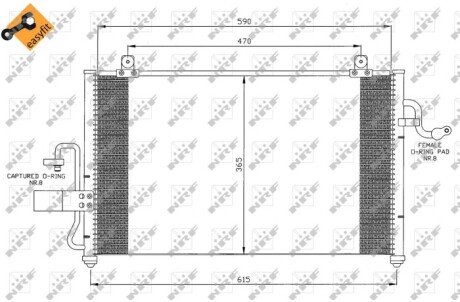 Радіатор кондиціонеру DAEWOO Tacuma 00- NRF 35425