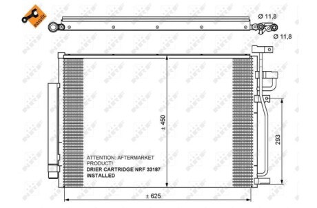 Конденсатор кондиционера CHEVROLET Captiva 2.4 07- (выр-во) NRF 35775