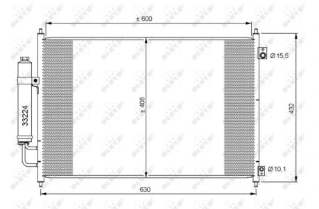 Радіатор кондиціонера Nissan X-Trail 2.5 QR25de 08- NRF 35873 (фото 1)