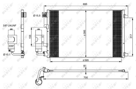 Конденсатор кондиціонера NISSAN Qashqai 07- NRF 35973