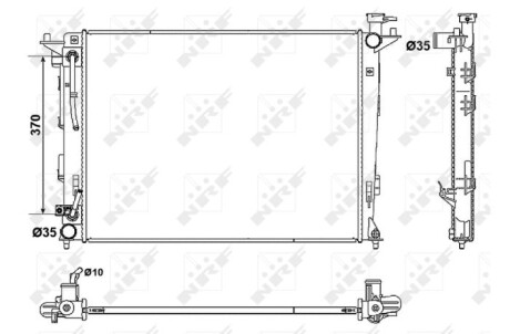 Радиатор охлаждения HYUNDAI IX35 KIA SPORTAGE 2.0 01.10- NRF 53051