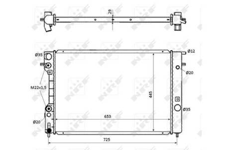 Радiатор Opel Omega B 2,5-3,0 V6 94-00 NRF 53871