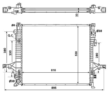 Радіатор охолодження двигуна NRF 58356