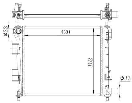 Радиатор охлаждения (для авто с АКПП) Hyundai i10 1.0, 1.2 13-19 NRF 59262