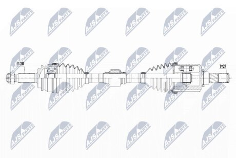 Піввісь приводу лів. Jeep Compass/Patriot 06- NTY NPW-CH-060