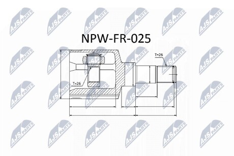 Внутренний шрус ford focus21.6i 2.0i,1676318 NTY NPW-FR-025 (фото 1)