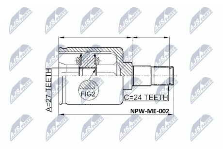 Внутренний шрус mercedes cklasa 203 4matic 0005 eklasa w211 4matic 0209,2113301801 NTY NPW-ME-002