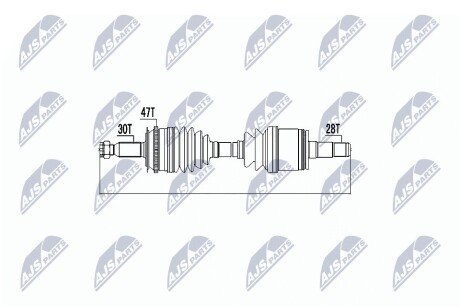 Піввісь приводу ліва Mitsubishi L200/Fiat Fullback 2,4/2,5 07- NTY NPW-MS-000