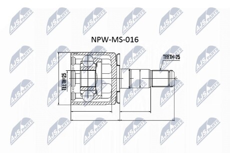 Внутренний шрус mitsubishi pajero v14wv55w pajero sport k94w,mb160655 NTY NPW-MS-016