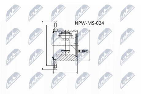 Внутренний шрус mitsubishi pajero v14wv55w 9104 pajero sport k94w,mb886682 NTY NPW-MS-024