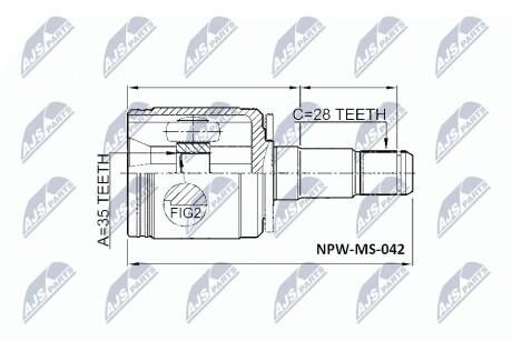 Внутренний шрус mitsubishi pajero v87,3815a195 NTY NPW-MS-042