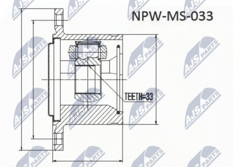 Внутренний шрус mitsubishi 4wd pajero 98 l200 96 mr528711 NTY NPW-MS-054