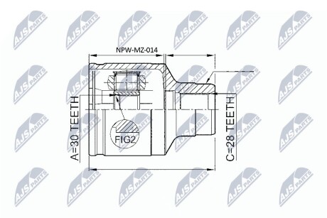 Внутренний шрус mazda 626 gf 2.0td 9702,gd1722520 NTY NPW-MZ-014