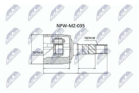 Внутренний шрус mazda b2200 ford ranger 0106,md232550x NTY NPW-MZ-035