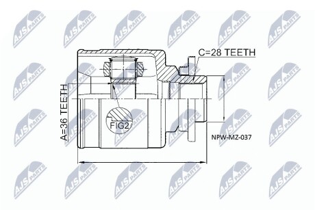 Внутренний шрус mazda bt50 0611 ford ranger es 09,1447140 NTY NPW-MZ-037