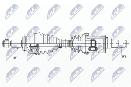 Полуось левая mazda 6 FTB62560X NTY NPW-MZ-040