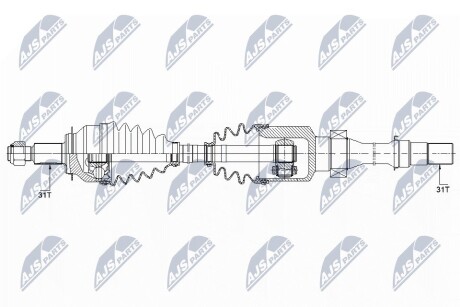 Приводной вал (полуось) mazda 6 2 5 атм 12, FTB62550X NTY NPW-MZ-041