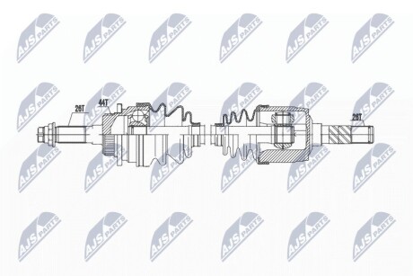 Приводной вал (полуось) mazda b2500 2.5d 4wd 02 ford ranger 2.5td 4wd 9906 NTY NPW-MZ-070