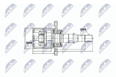 Внутренний шрус nissan qashqai 2wd 1.6dci 11 2.0dci 07,391000606r NTY NPW-NS-045