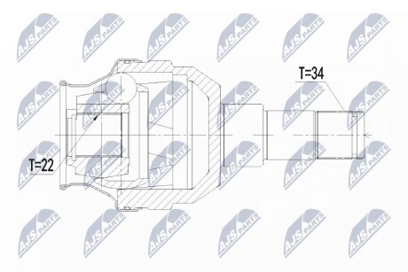 Внутренний шрус opel antara 4wd 06 chevrolet captiva 4wd 06,4804594 NTY NPW-PL-052