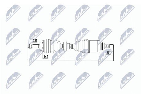 Піввісь перед. лів. (+ABS) Renault Kango 1.5 Dci 02- NTY NPW-RE-017