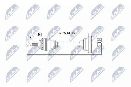 Полуось левая renault megane i, 7711135207 NTY NPW-RE-025