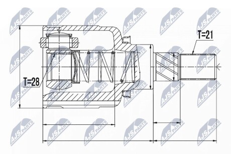 Внутренний шрус dacia duster 10 задний,396004652r NTY NPW-RE-053