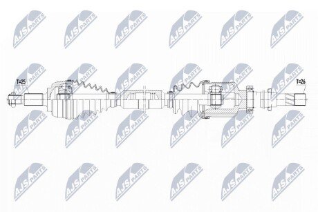 Полуось права 988mm Renault Fluence, Grand Scenic III, Megane CC, Megane III, Scenic III 1.5D-1.6Lpg 11.08- NTY NPW-RE-140