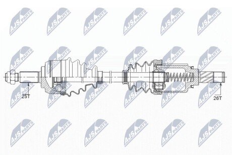 Полуось левая 684mm Renault Fluence, Grand Scenic III, Megane CC, Megane III, Scenic III 1.5D-1.6Lpg 11.08- NTY NPW-RE-148