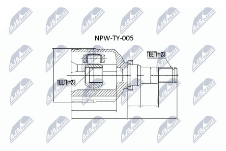 Внутренний шрус Toyota carina e 92 avensis 97,4340312040 NTY NPW-TY-005