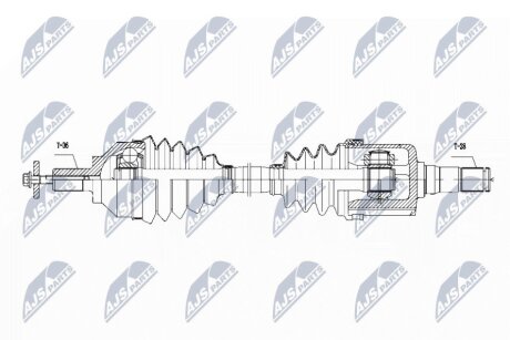 Полуось левая volvo s40 2/v50, 36001180 NTY NPW-VV-111