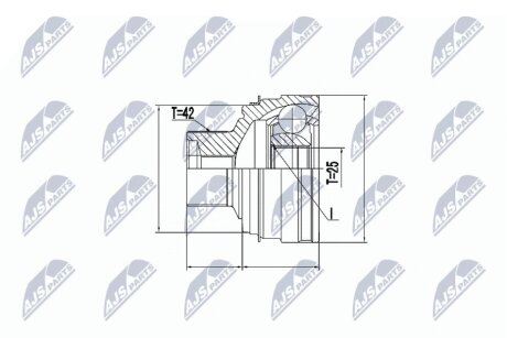 ШРКШ зовн. 25x42x77 Audi A4, A5, Q5 2.0TFSI, 2.0TDI 08- NTY NPZ-AU-055