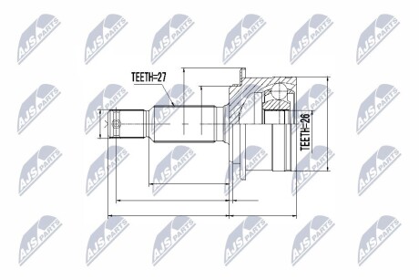 Наружный шрус mitsubishi outlander20612 citroen ccrosser 0712,3274.c9 NTY NPZ-MS-060