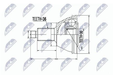 Шрус наружный передний vw polo, NTY NPZ-SK-002