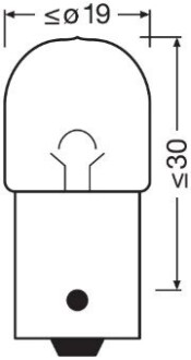 Лампа допоміжн. освітлення R5W 12V 5W ВА15s (2 шт) blister OSRAM 500702B