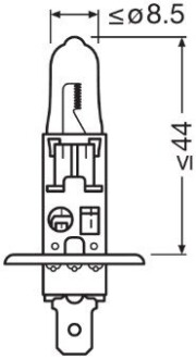 Автолампа H1 P14,5s 100 W прозрачная OSRAM 62200