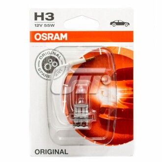 Лампа фарна H3 12v 55w Pk22s blister OSRAM 64151-01B