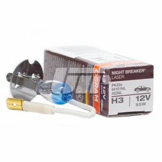 Лампа фарна H3 12v 55w Pк22s NIGHT BREAKER LASER next generation OSRAM 64151NL