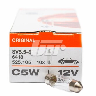 Лампа софітна допоможе. освітлення C5W 12V 5W SV8.5-8 OSRAM 6418