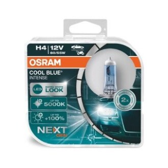 Автолампа Cool Blue Intense (Next Gen) H4 P43t 55 W 60 W светло-голубая OSRAM 64193CBN-HCB (фото 1)