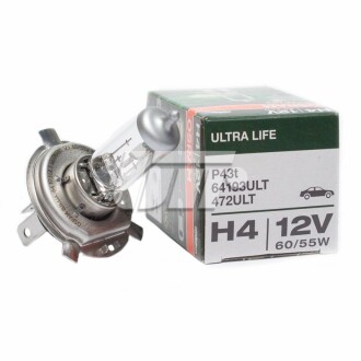 Лампа фарна H4 12V 60/55W P43t ULTRA LIFE OSRAM 64193ULT