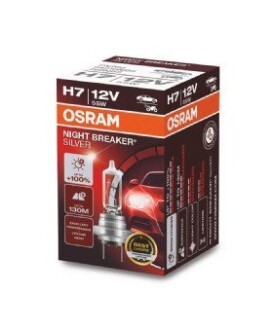 Автолампа Night Breaker Silver H7 PX26d 55 W прозрачная OSRAM 64210NBS