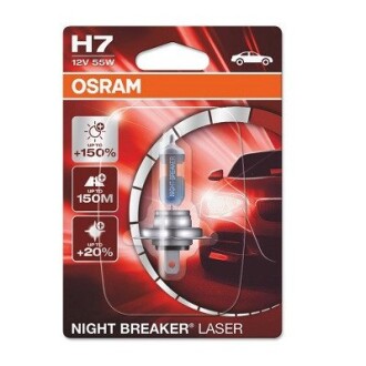 Лампа фарна H7 12V 55W PX26d NIGHT BREAKER® LASER next generation (1 шт) blister OSRAM 64210NL-01B