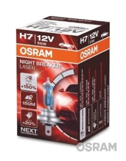 Лампа NIGHT BREAKER® LASER next generation 12V H7 55W PX26d +150% OSRAM 64210NL