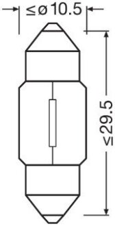 Автолампа 10W OSRAM 6438-2BL