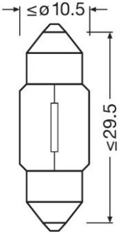 Лампа софітна допоможе. освітлення C10W 12V 10W SV8.5-8 OSRAM 6438