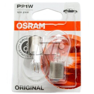 Лампа допоміжн. освітлення Р21W 12V 21W ВА15s (2 шт) blister OSRAM 750602B